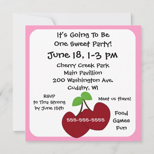 Fruity Sweet Birthday Uitnodiging (Achterkant)