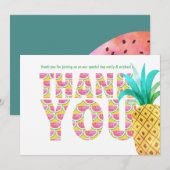 Fruity Tropical BEDANK JOU Watermelonanas Bedankkaart (Voorkant / Achterkant)