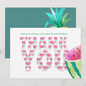 Fruity Tropical BEDANK JOU Watermelonanas Bedankkaart (Voorkant / Achterkant)