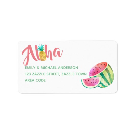 Fruity Tropical Return Address Labels Watermelon (Voorkant)