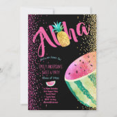 Fruity Tropical Sweet 16 nodigt Melon ALOHA uit Kaart (Voorkant)