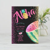 Fruity Tropical Sweet 16 nodigt Melon ALOHA uit Kaart (Staand voorkant)