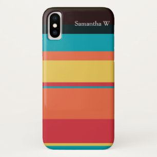 Fruity Tropical Tonal Stripes iPhone X Hoesje