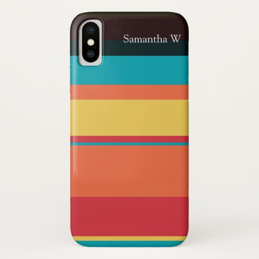 Fruity Tropical Tonal Stripes Case-Mate iPhone Case (Achterkant)