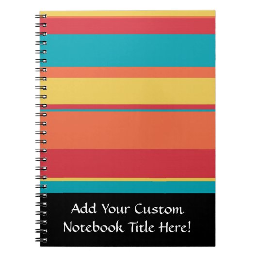 Fruity Tropical Tonal Stripes Notitieboek (Voorkant)