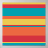 Fruity Tropical Tonal Stripes Poster (Voorkant)