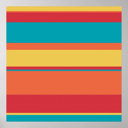 Fruity Tropical Tonal Stripes Poster (Voorkant)