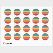 Fruity Tropical Tonal Stripes Ronde Sticker (Vel)