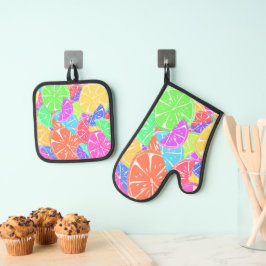 Fruity Tutti Colorful Fruit Slicks Ovenwant & Pannenlap Set
