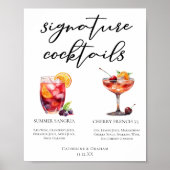 Fruity Wedding Signature Cocktails Menu Poster (Voorkant)