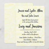 Fruity yellow citrus formal wedding invitation kaart (Voorkant / Achterkant)