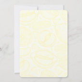 Fruity yellow citrus formal wedding invitation kaart (Achterkant)