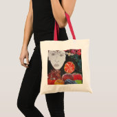 Fruitzak, sinaasappel, appel, druiven, gezicht tote bag (Voorkant (product))