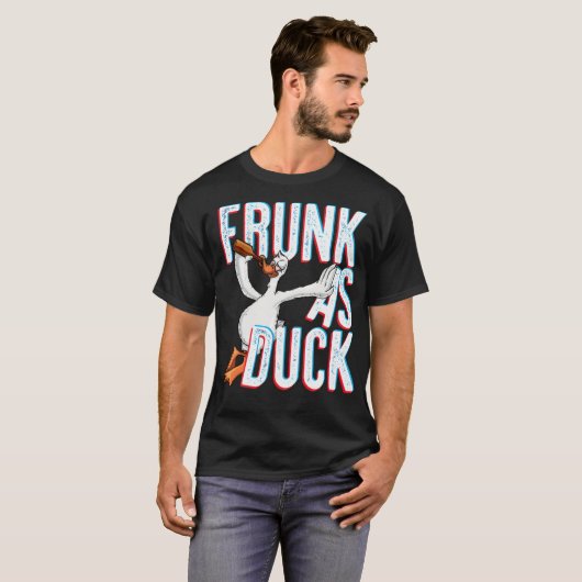 Frunk As Duck Funny Drink Alcohol Black labrado T-shirt (Voorkant volledig)
