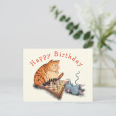 FRunny Cat and Mouse Spelen Schaken Verjaardag Kaa Briefkaart (Staand voorkant)