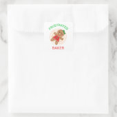 FRUSTRATED BAKER GINGERBREAD COOKIE VIERKANTE STICKER (Tas)