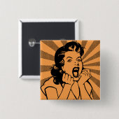 Frustrated Woman Scream Funny Button Badge Pin (Voorkant /achterkant)
