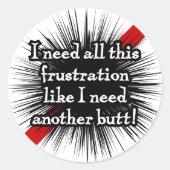 Frustratie Ronde Witte Sticker (Voorkant)