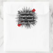 Frustratie Ronde Witte Sticker (Tas)