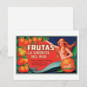 Frutas Crate La Sirenita Del Mar Crate Lab Briefkaart (Voorkant / Achterkant)