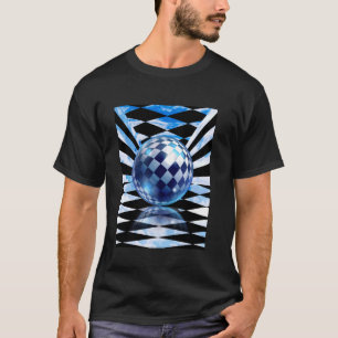 Frutiger Aero Aesthetic Tech Checkered Room Orb SK T-shirt