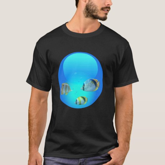 Frutiger Aero Esthetische Tech Orb Vissen T-shirt (Voorkant)