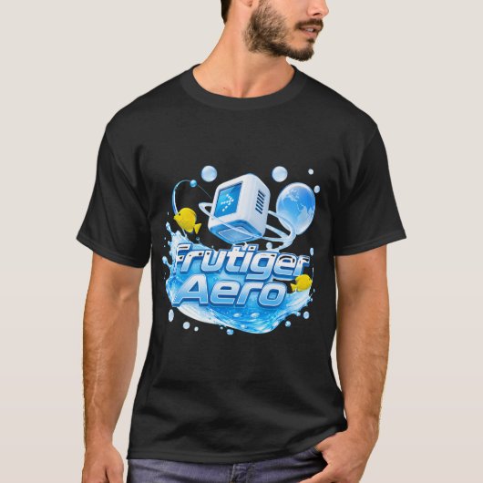 Frutiger Aero Retro Internet Esthetiek T-shirt (Voorkant)