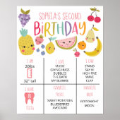Frutti Second Birthday Milestone Poster (Voorkant)