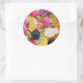 Frutti tutti fruit snoep strooit schattig kleurrij ronde sticker (Tas)