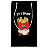 Fry Baby Funny French Fries Pun Dark BG Klein Cadeauzakje (Voorkant)