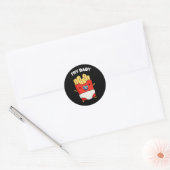 Fry Baby Funny French Fries Pun Dark BG Ronde Sticker (Envelop)