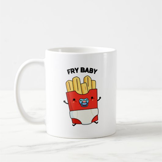Fry Baby Funny French Fries Pun Koffiemok (Links)