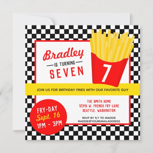 Fry Birthday Party Kaart (Voorkant)