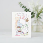 Fry Bunny briefkaart - (Staand voorkant)