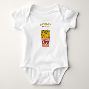 Fry Day Ik ben in Love Cartoon Food Romper