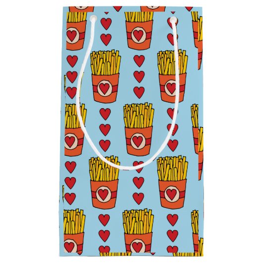 Fry Day I'm in Love | Punny Cartoon French Fries Klein Cadeauzakje (Voorkant)