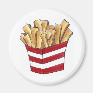 Fry Fries Chips Fast Junk Food Foodie Magneet