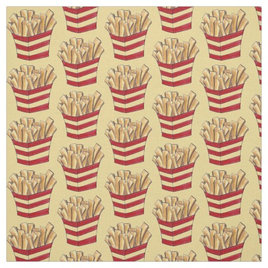 Fry Fries Fried Potato Chips Fast Food Stof (Swatch)
