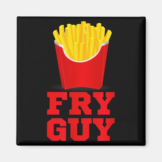 Fry Guy Fast Food Lover Fries Funny Novelty Magneet (Voorkant)