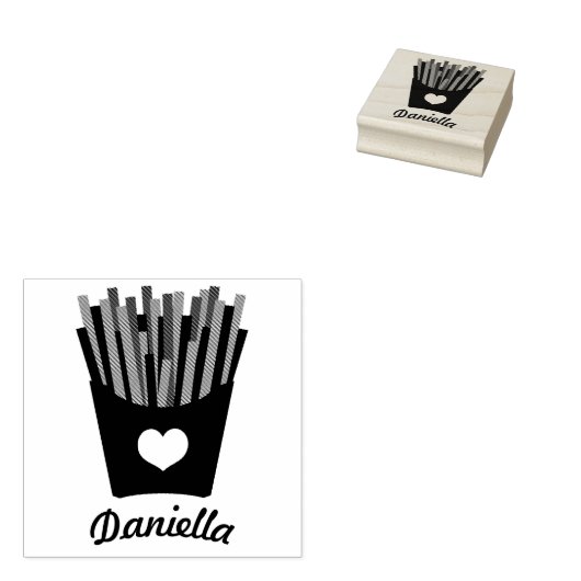 Fry Love Rubberstempel (Gestempeld)