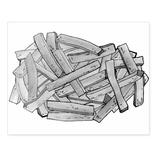 Fry Steak Fries Fried Potato Chips Chef Rubberstempel (Afrduk)