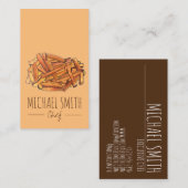 Fry Steak Fries Fried Potato Chips Chef Visitekaartje (Voorkant / Achterkant)