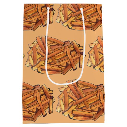 Fry Steak Fries Fried Potato Chips Foodie Medium Cadeauzakje (Achterkant)