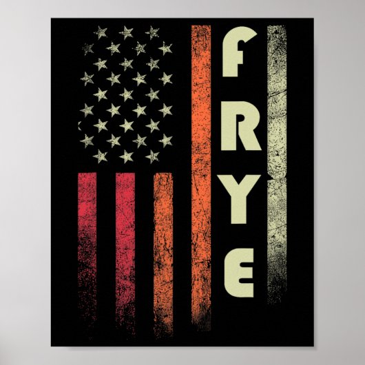 Frye Achternaam Grappige Retro Vintage Verjaardag Poster (Voorkant)