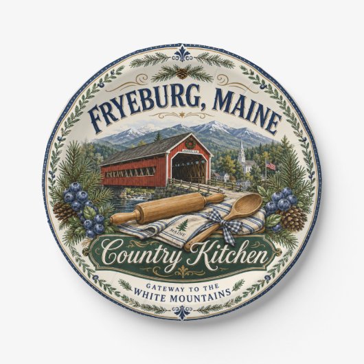 Fryeburg Maine Country Kitchen Melamine Bord (Voorkant)