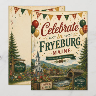 Fryeburg Maine Feestelijke Gelegenheid Wenskaart Feestdagenkaart