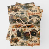 Fryeburg Maine Halloween Inpakpapier Vel (In situ)