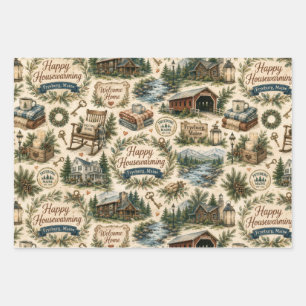 Fryeburg Maine Huis Verwarming Inpakpapier Vel