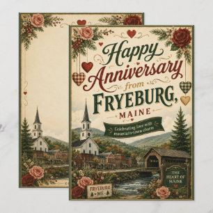 Fryeburg Maine jubileumkaart Feestdagenkaart