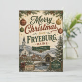 Fryeburg Maine Kerstkaart (Staand voorkant)